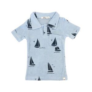 Oh Baby! Girls  Sailboat Print Terry Polo Shirt